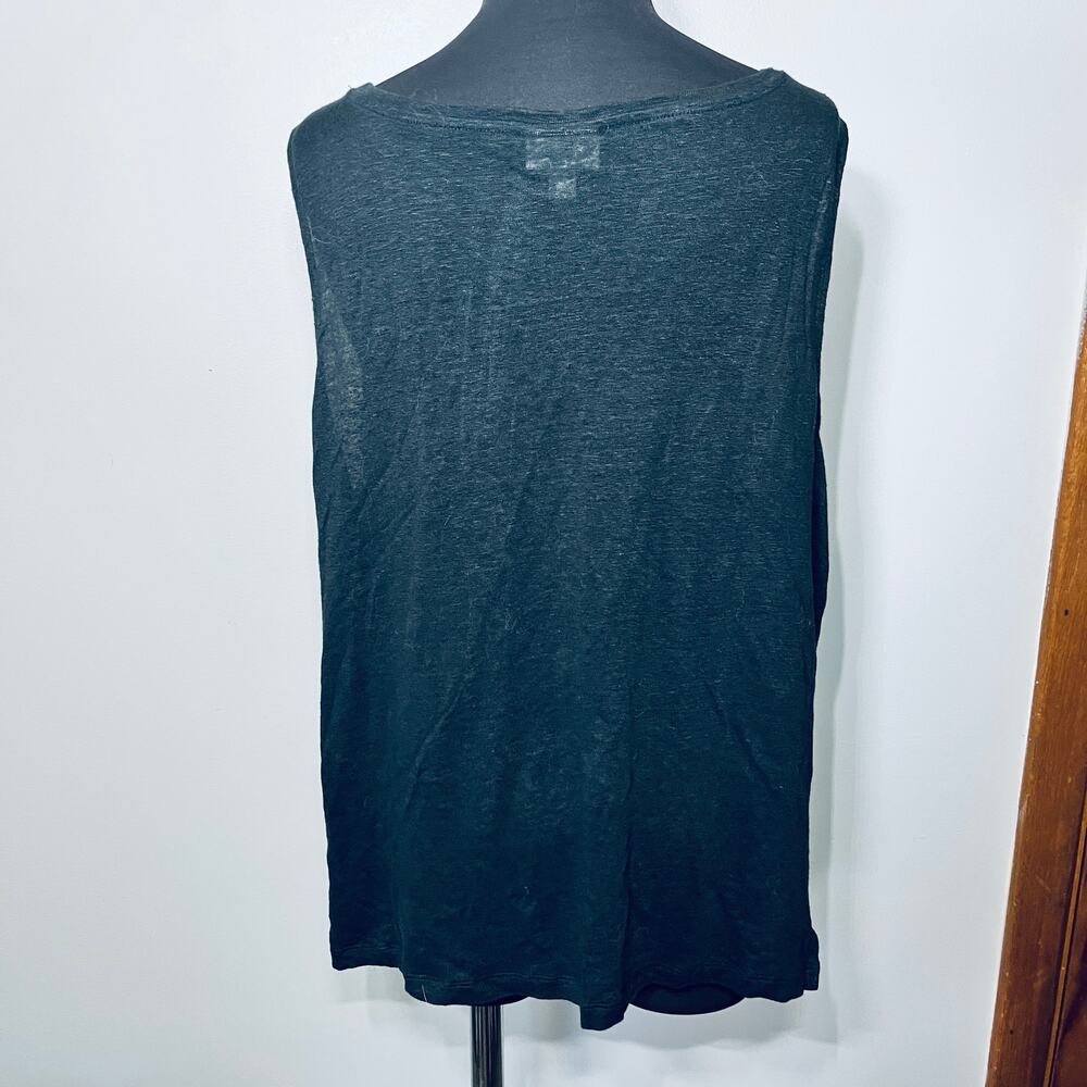 J. Jill Love Linen Black Sleeveless Tunic Minimalist Spring Summer Travel XLP - Picture 3 of 6